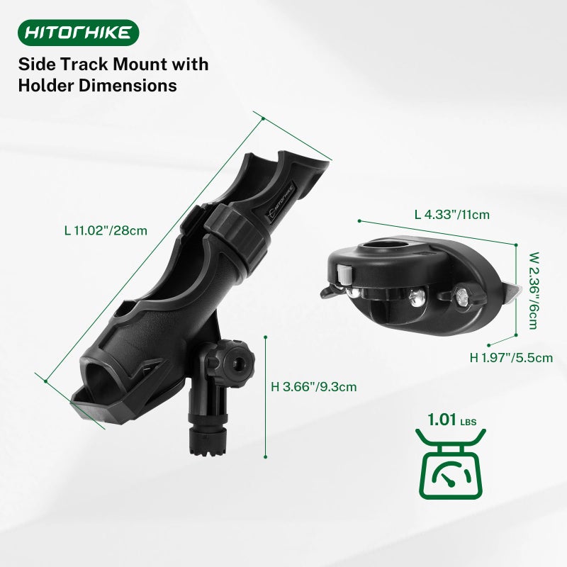 Hitorhike Fishing Rod Holder Universal Fit Kit with Mount Allows for 360-degree Adjustment Kayak Fishing Boat Rod Holder (Fishing Rold Holder x1+Side Track Mount x1) - Image 2